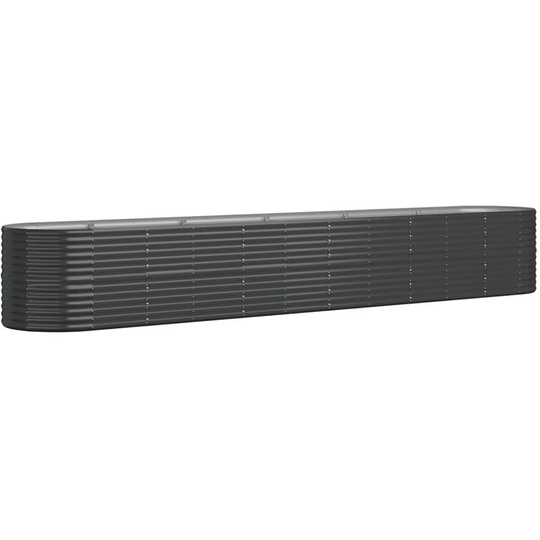 Garden Planter Powder-coated Steel 440x80x68 cm Anthracite Vidaxl Anthracite