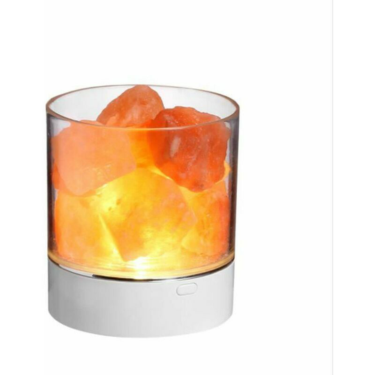 Night light salt lamp table lamp bedside mood lamp flame salt stone lamp USB