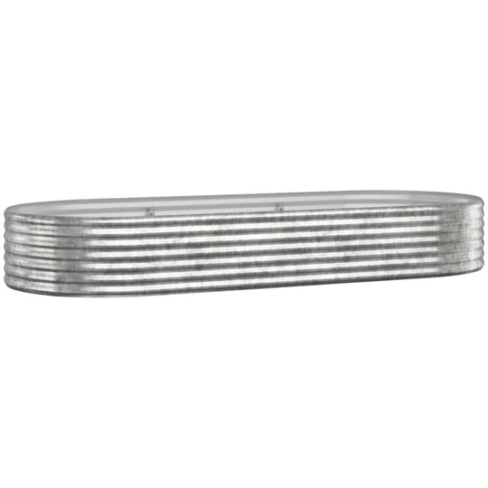 Garden Planter Powder-coated Steel 249x100x36 cm Silver Vidaxl Silver