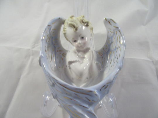 Vintage Angel Wall Pocket Hand Painted Signed Italy 1972 Porcelain