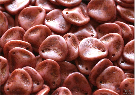 10 Pcs Chalk Herbs&spices Chilli Czech Rose Petal Beads 14x13 Mm | 12989