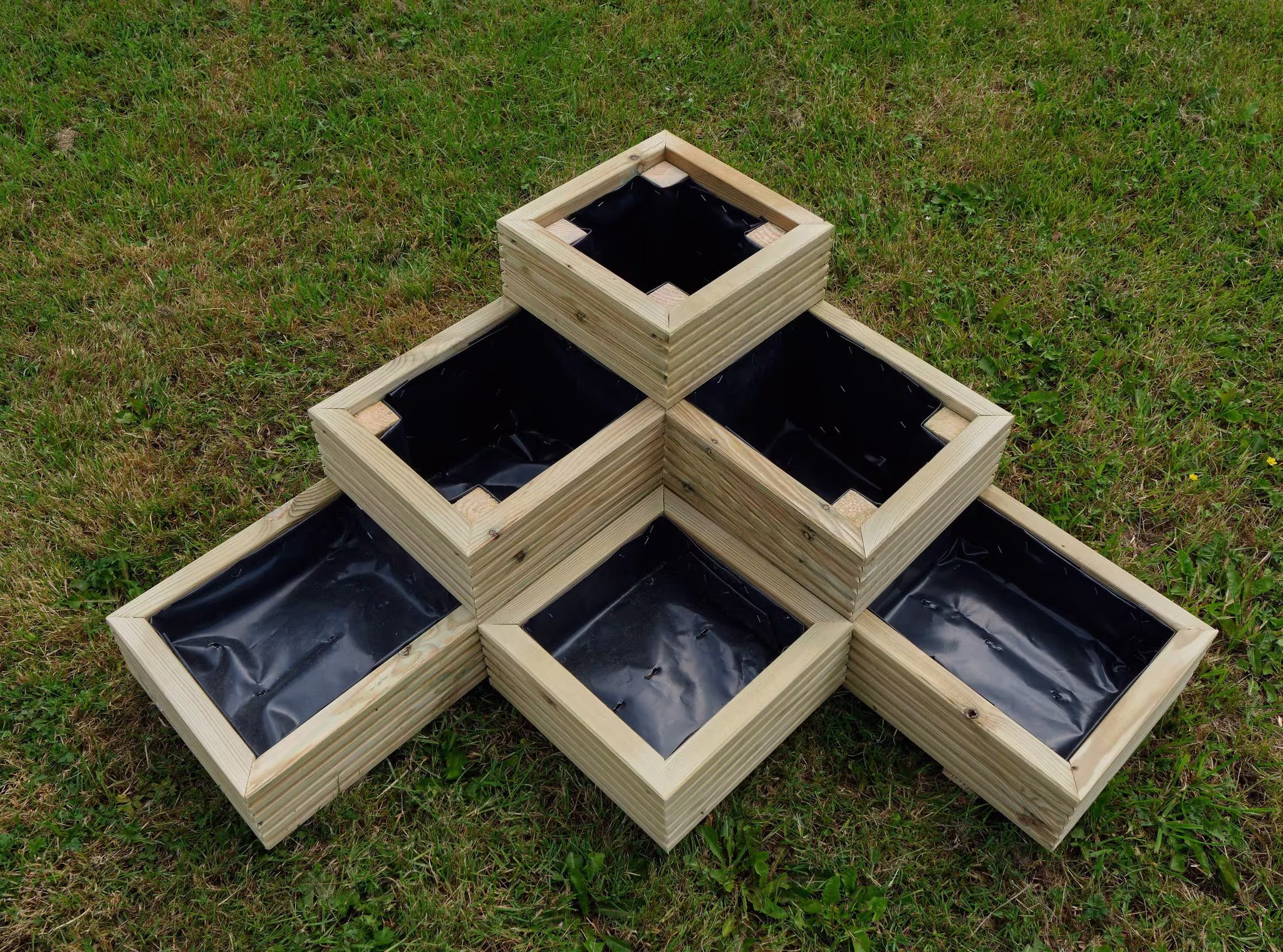 3 Tiered L Shaped Corner Planter Full/ Garden/Wooden Pot