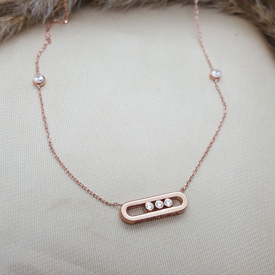 Aligned Seed Shaped Necklaces, Charms, Women Gift İdeas, Lovely Necklace, Silver Necklaces