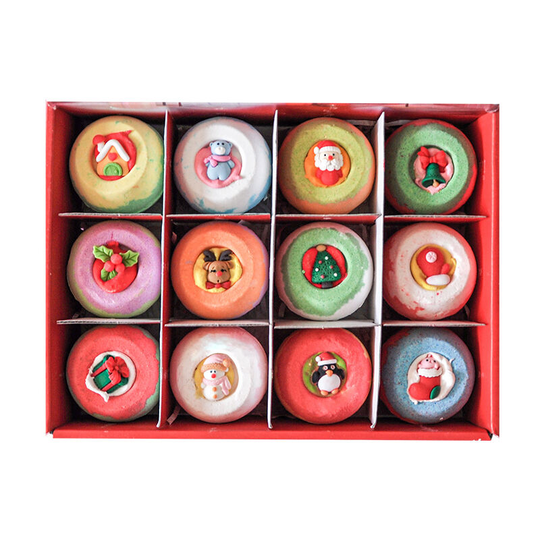 Benobby Kids - Bath ball, Christmas bath salt ball set 12 figures, kids bath ball, bath ball gift set, bath surprise, boy birthday gift
