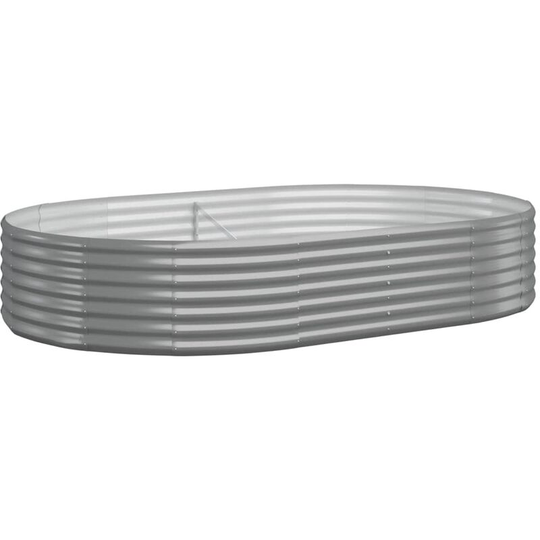 Garden Planter Powder-coated Steel 214x140x36 cm Grey Vidaxl Grey