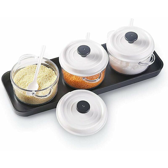 Powdered Sugar Box. Spice Jar. Spice Jars Storage. Storage of Condiments. Salt. Sugar and Pepper (1 Set)