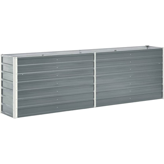 Garden Planter Galvanised Steel 240x40x77 cm Grey VDTD30189 - Topdeal
