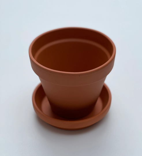 15.5cm Terracotta Pot With Saucer - Traditional Style Drainage Hole Diameter F15/S15