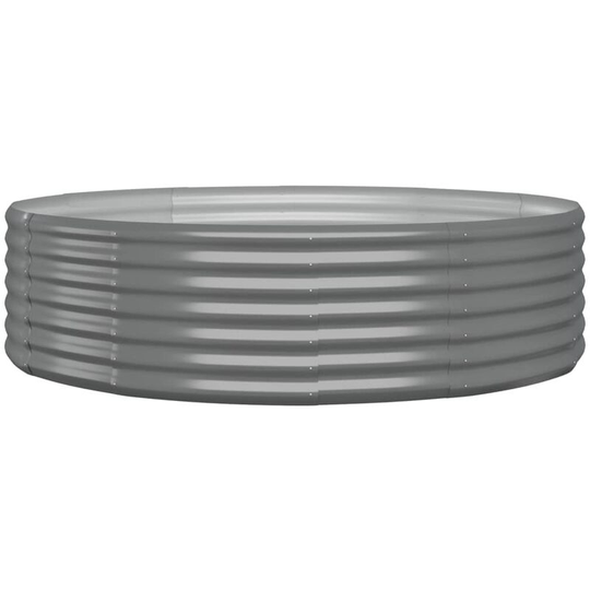 Garden Planter Powder-coated Steel 140x140x36 cm Grey Vidaxl Grey