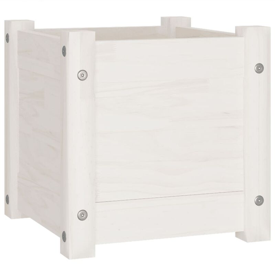 Garden Planter White 31x31x31 cm Solid Pinewood Vidaxl White