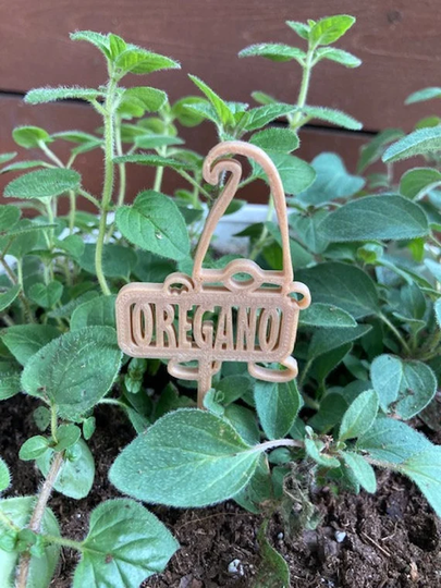 Customizable Wood Colored Gnome Plant Labels, 3D Printed Herb Signs, Cute Garden Accessories, Sneaky