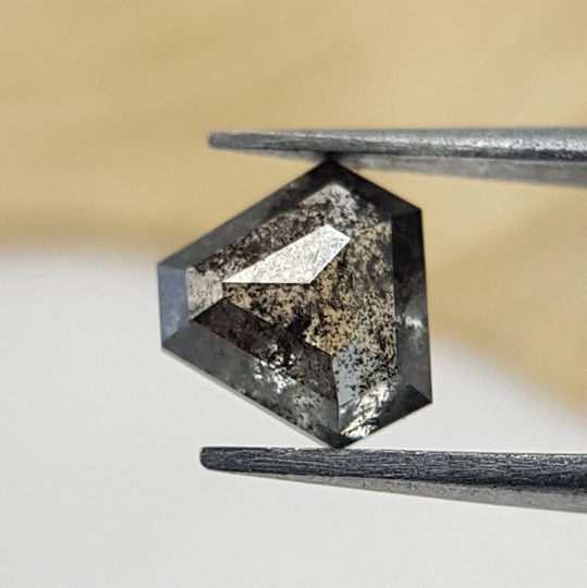 Coffin Triangle Salt & Pepper Diamond | Loose For Engagement Ring/Wedding Natural Unique Galaxy