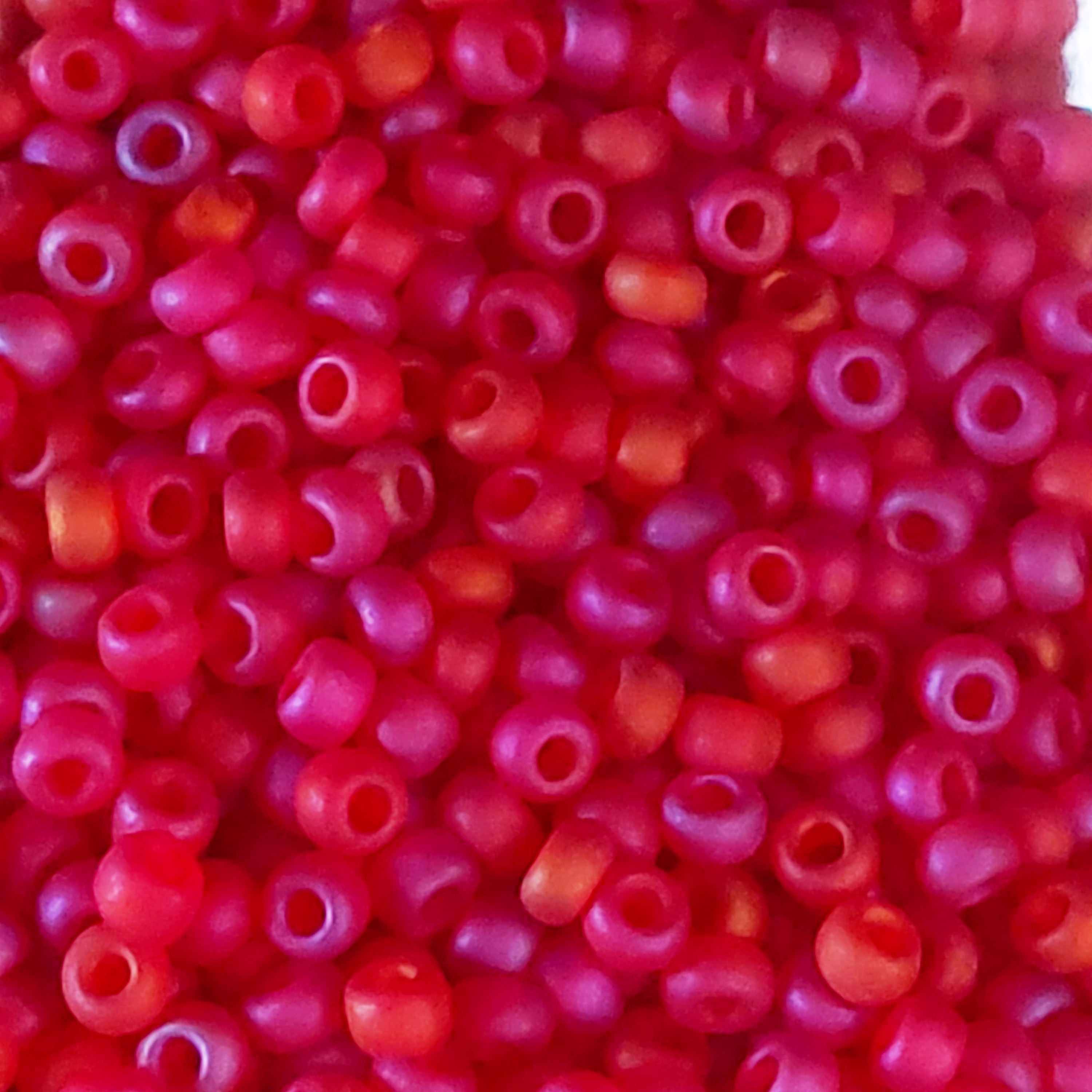 3mm Seed Beads 40G , Matte Fucshia Ab Beads, Glass Pink Rocailles B342