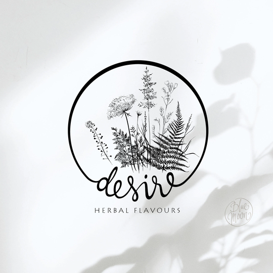 Floral Logo Design. Handwritten, Premade For Herbal Business, Plant & Botanical Shop