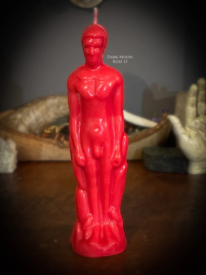 Red Male Human Figure Candle | 100% Soy Wax Spell Candles Custom Loaded