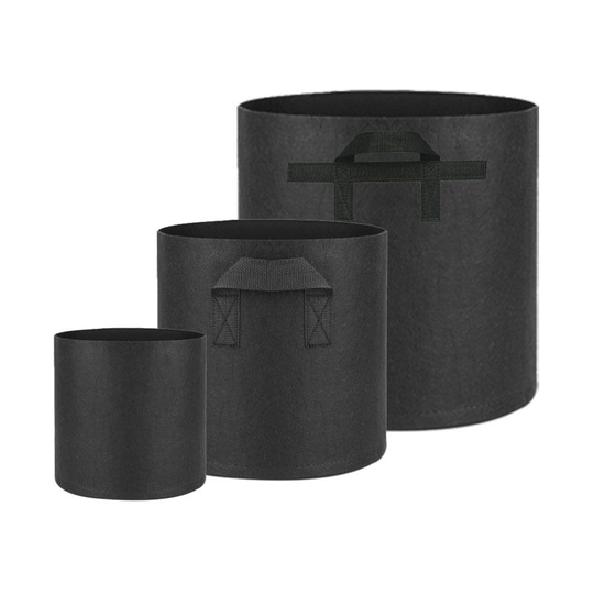 MUFF Planting grow bags 10-pack Plat pots made of fabric felt(Black,7 gallon,35*28cm)