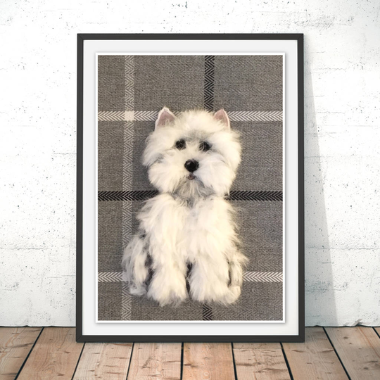 Westie Art Print By Felt Artist Sharon Salt