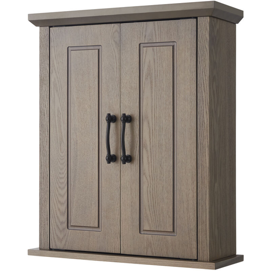 Teamson Home Russell Wooden Bathroom Wall Medicine Cabinet 17.8 cm x 50.8 cm 61.2 cm Double Doors Salt Oak EHF-F0014 - Salt Oak