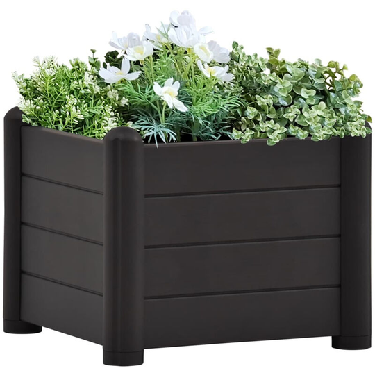 Asupermall - Garden Raised Bed pp Anthracite 43x43x35 cm