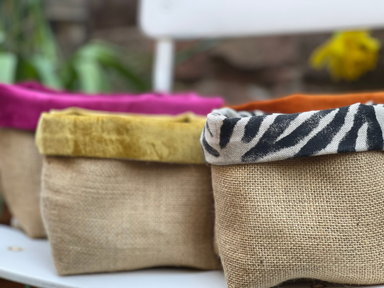 Fabric Plant Pot Uk, Hessian Planter, Indoor Pot, Storage Decor