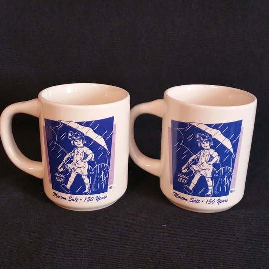 2 Vintage Morton Salt Mugs 1960's