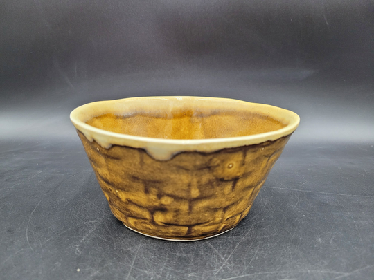 Mustard Textured Planter Pot - Vintage Mid Century Modern- California Pottery- Succulent Boho Eclectic Plant Decor