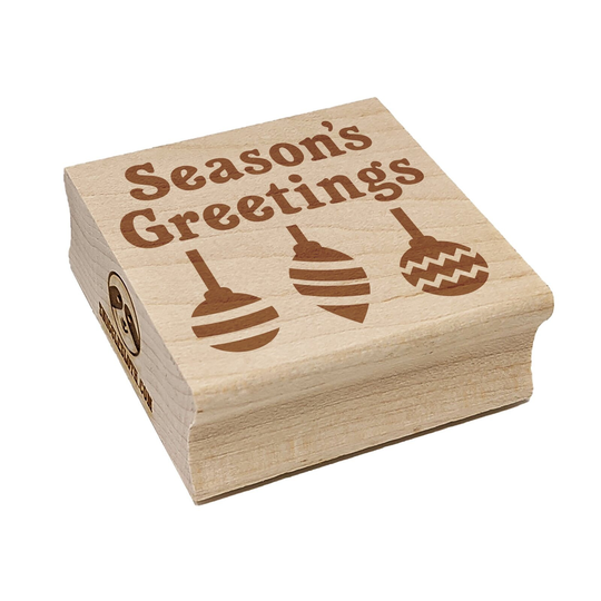 Season's Greetings Christmas Ornaments Square Rubber Stamp For Stamping Crafting