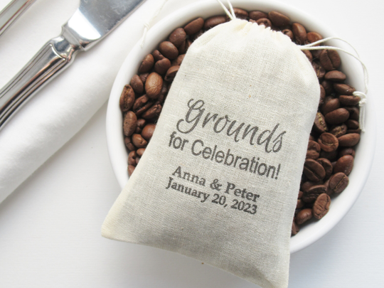 Personalized Wedding & Party Favor Bags, Diy Coffee Gifts, Grounds For Celebration
