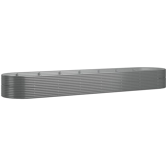 Garden Planter Powder-coated Steel 584x140x68 cm Grey Vidaxl Grey