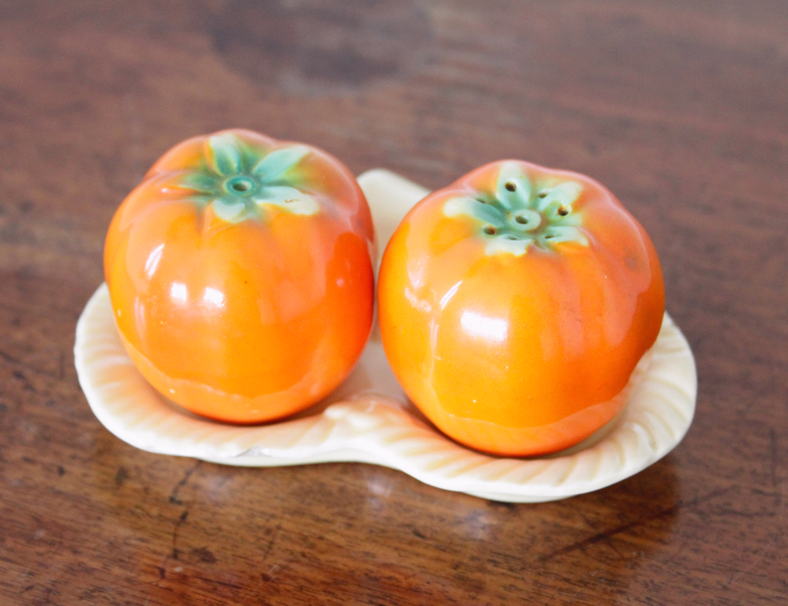 Vintage Tomato Cruet Set From Cortendorf Pottery 1920S, Condiment Set, Salt & Pepper Shakers