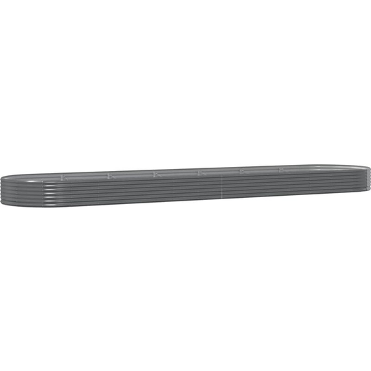 Garden Planter Powder-coated Steel 600x140x36 cm Grey Vidaxl Grey