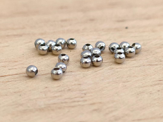 Super Tiny Stainless Steel Seed Beads, 2mm Silver Coloured Spacer Beads. 500Pcs | 0.8mm Hole