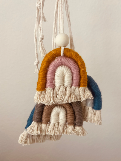 The Aloha Studio Cute Little Macrame Rainbow Keychain, Keycharm For Kids, Students, Gifts, Favors - Personalized Handmade By Irene Herbst