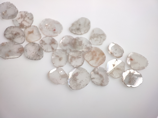 Salt Pepper Diamond Slice Polki 1.60 Cts 10 Pcs Natural Brown Shape Loose Ice Grey 5-6 Mm Handmade Jewelry Dc