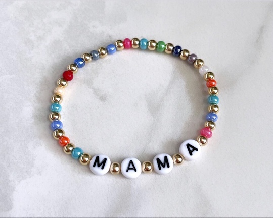 Seed Bead Mama Bracelet | Seed Jewelry Friendship Custom Name