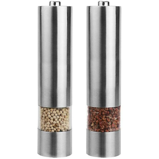 Salt And Pepper Mill Set Of 2 With Adjustable Ceramic Mill, Fine Pepper And Salt
