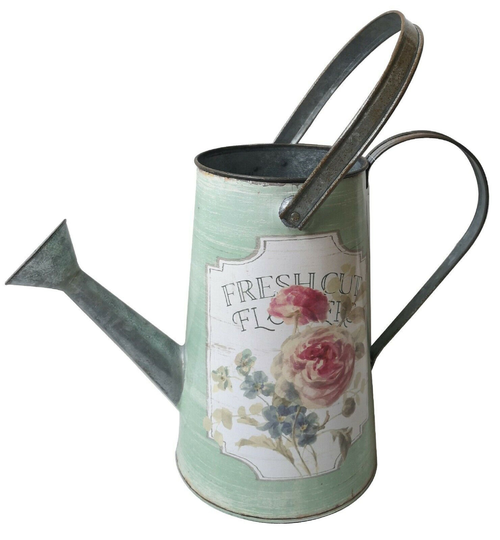 Antique Style Distressed Metal Watering Can