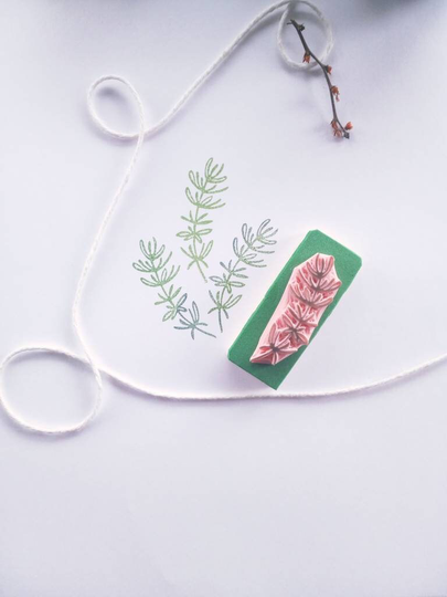 Thyme Herb Rubber Stamp