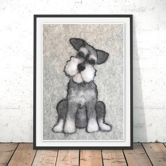 Mini Schnauzer Fine Art Print By Felt Art Sharon Salt