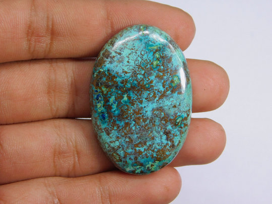 Chrysocolla Cabochon Gemstone 100 % Natural Loose Stone Wirewrapping Jewelry Making 79 Ct 43 X 29 Mm # 12344