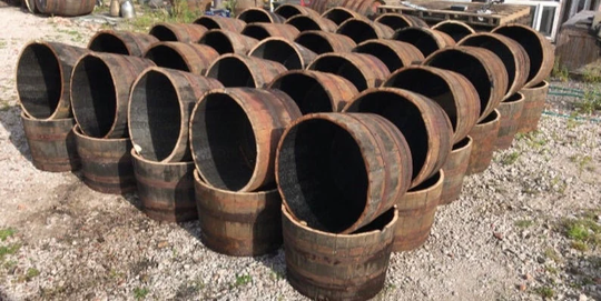 Half A Whiskey Barrel Cask - Choose Your Quantity, Free Delivery Wooden Barrel Planter Round Plant Bucket Pot