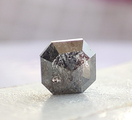 4.7x4.8 Mm Salt Pepper Diamond, Rose Cut Octagon, Loose Diamond Octagon For Jewelry Ind6775 Dc