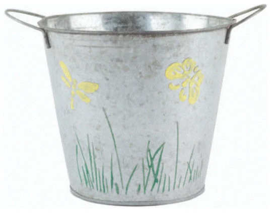 Meadow Design Metal Pail With 2 Handle Feature 14.5 cm