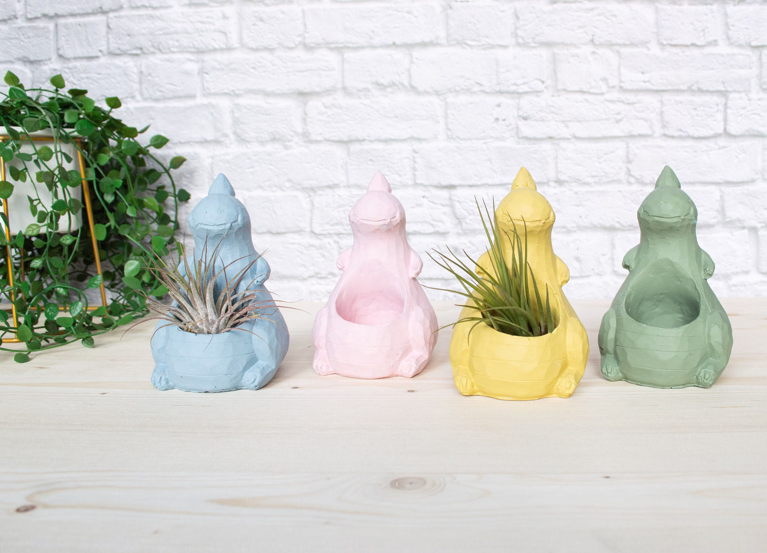 Concrete Dinosaur Plant Pot || Planter Indoor Cactus Gift Housewarming Gif
