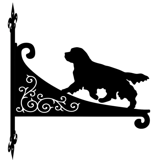 Clumber Spaniel Ornamental Scroll Hanging Bracket