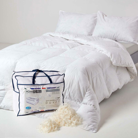 Duck Feather and Down All Seasons King Size Duvet - White - Homescapes