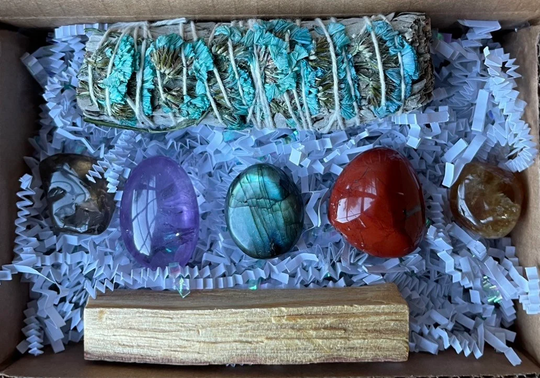 Sagittarius Crystal Kit, Zodiac Gift Set, Astrology Box, Smudging Kit
