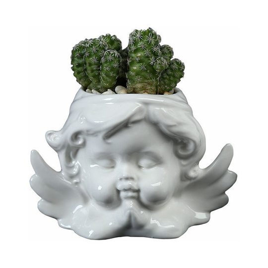 Echoo - Man Face Vases Flower Vase Decoration Ceramic Vase Modern Succulent Cactus Indoor Plant Potted Plant For Flowers Pot Planters White Face