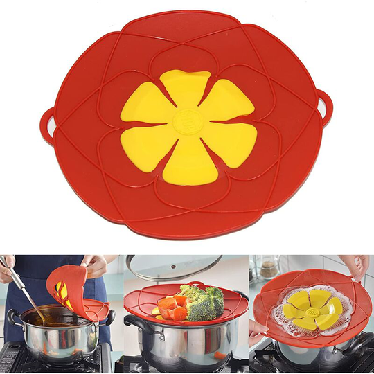 Betterlifegb - Silicone Spill Stopper,BR-Vie Silicone Pan Lid Cover, Pot Cover, Spill Stopper Silicone Pot Lid for Pans and Pots Boiling Kitchen Over