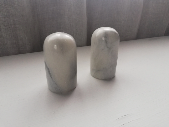 Salt & Pepper Shakers Marble Set Of 2 Danish Vintage